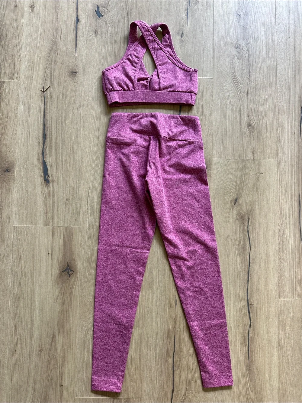 Girls' Pink Dance Active Set - Crop Top & High-Waist Leggings